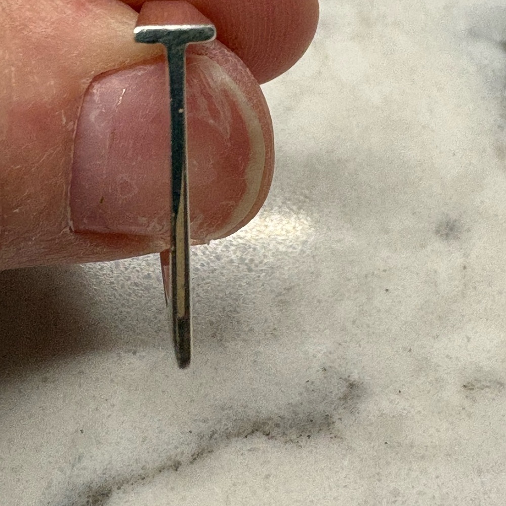 Sterling Silver Initial “T” Ring Size 9 - image 3